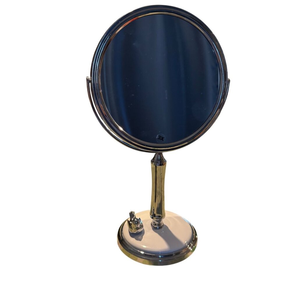 Dual Sided‎ Tabletop 7" Make Up Mirror 3X Magnified Bird Figurine Base